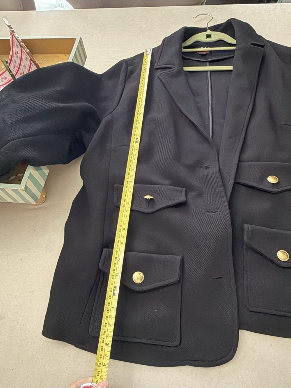 Mackage Black Wool Blend Blazer with Gold Buttons - Picture 11 of 14